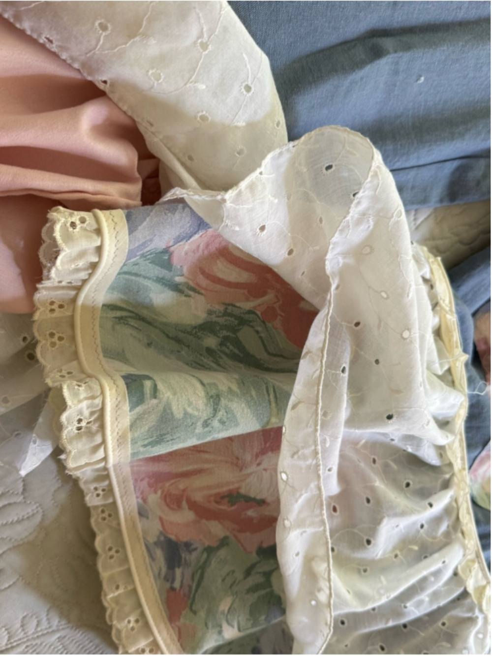 Upcycled Boho Ruffle Wide Leg Linen Blend Bloomer Pants Size 15 Large/XL - Picture 4 of 8